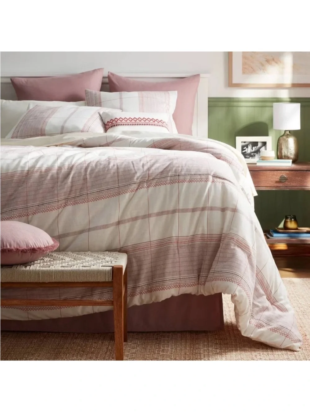 Threshold Pink and White 8-Piece Printed Comforter Set